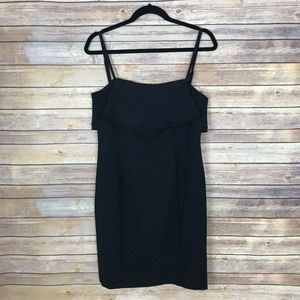 Karl Lagerfeld 4 Black Ruffle Sheath Dress B22